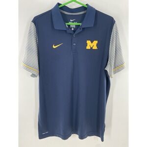 Nike Men’s Navy Blue & Yellow University of Michigan Polo
